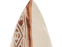 Beliani Koristetyyny Puuvilla Kupari Geometrinen Kuvio 50 X 50 Cm Oujda Best Sale