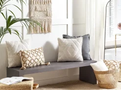 Beliani Koristetyyny Puuvilla Luonnonvalkoinen 45 X 45 Cm Catalpa Online