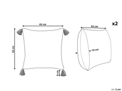 Beliani Koristetyyny Puuvilla Monivarinen 45 X 45 Cm 2 Kpl Setosa Discount