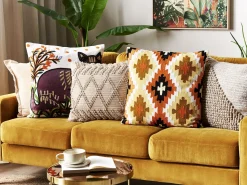 Beliani Koristetyyny Puuvilla Monivarinen Kirjailtu 50 X 50 Cm Serampore Cheap