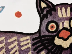 Beliani Koristetyyny Puuvilla Monivarinen Kirjailtu 50 X 50 Cm 2 Kpl Phusro Hot