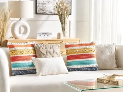 Beliani Koristetyyny Puuvilla Monivarinen 45 X 45 Cm 2 Kpl Dicliptera Best