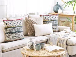 Beliani Koristetyyny Puuvilla Monivarinen Geometrinen Kuvio 50 X 50 Cm 2 Kpl Souk Flash Sale