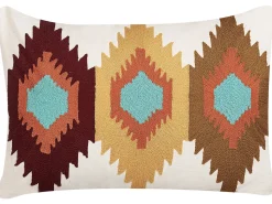 Beliani Koristetyyny Puuvilla Monivarinen Kirjailtu 40 X 60 Cm Danapur Flash Sale