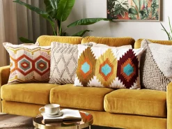 Beliani Koristetyyny Puuvilla Monivarinen Kirjailtu 40 X 60 Cm Danapur Flash Sale