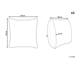 Beliani Koristetyyny Puuvilla Monivarinen Kirjailtu 50 X 50 Cm 2 Kpl Bahraich Hot