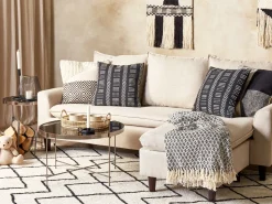 Beliani Koristetyyny Puuvilla Musta/Valkoinen 45 X 45 Cm Benzoin Cheap