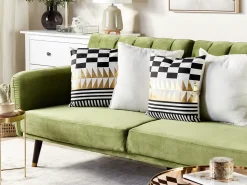 Beliani Koristetyyny Puuvilla Mustavalkoinen 45 X 45 Cm 2 Kpl Dalia Sale