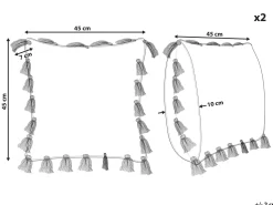 Beliani Koristetyyny Puuvilla Oliivinvihrea 45 X 45 Cm 2 Kpl Lynchis Store