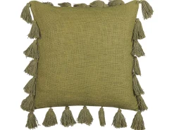 Beliani Koristetyyny Puuvilla Oliivinvihrea 45 X 45 Cm Lynchis Outlet