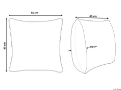 Beliani Koristetyyny Puuvilla Oranssi/Valkoinen 45 X 45 Cm Vitis Fashion