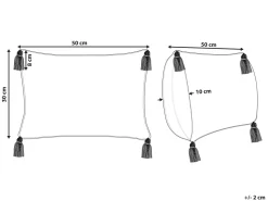 Beliani Koristetyyny Puuvilla Punainen/Valkoinen 30 X 50 Cm Anthemis Cheap