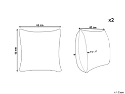 Beliani Koristetyyny Puuvilla Sinapinkeltainen 45 X 45 Cm 2 Kpl Ginnala Cheap