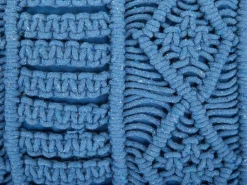 Beliani Koristetyyny Puuvilla Sininen Makramee 45 X 45 Cm Karatas Fashion