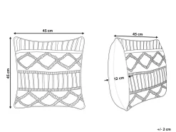 Beliani Koristetyyny Puuvilla Sininen Makramee 45 X 45 Cm Karatas Fashion