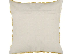 Beliani Koristetyyny Puuvilla Sinapinkeltainen 45 X 45 Cm Alcea Clearance