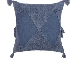Beliani Koristetyyny Puuvilla Sininen Tuftattu 45 X 45 Cm Avium Online