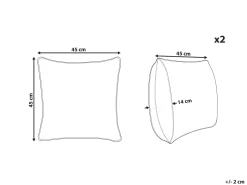 Beliani Koristetyyny Puuvilla Vaaleanvihrea 45 X 45 Cm 2 Kpl Bacopa Hot