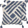 Beliani Koristetyyny Puuvilla Vaalea Beige/Sininen 45 X 45 Cm 2 Kpl Jacaranda Sale