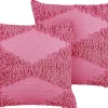 Beliani Koristetyyny Puuvilla Vaaleanpunainen 45 X 45 Cm 2 Kpl Rhoeo Online
