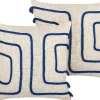 Beliani Koristetyyny Puuvilla Vaalea Beige/Laivastonsininen 45 X 45 Cm 2 Kpl Pleione Online