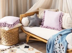 Beliani Koristetyyny Puuvilla Vaaleanpunainen 45 X 45 Cm 2 Kpl Lynchis Sale