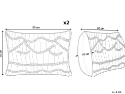 Beliani Koristetyyny Puuvilla Vaaleanpunainen Makramee 30 X 50 Cm 2 Kpl Kiris Shop