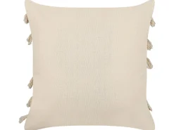 Beliani Koristetyyny Puuvilla Vaalea Beige 45 X 45 Cm 2 Kpl Pleione New