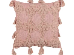 Beliani Koristetyyny Puuvilla Vaaleanpunainen Tuftattu 45 X 45 Cm Torenia Discount