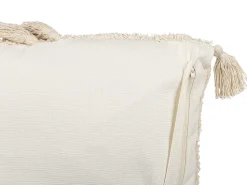 Beliani Koristetyyny Puuvilla Vaalea Beige 45 X 45 Cm Avium Sale