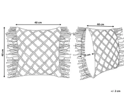 Beliani Koristetyyny Puuvilla Vaaleanpunainen Makramee 40 X 40 Cm Yaniklar Cheap