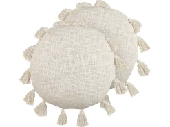 Beliani Koristetyyny Puuvilla Vaalea Beige 45 Cm 2 Kpl Madia Best Sale