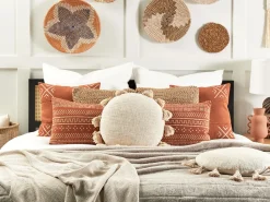 Beliani Koristetyyny Puuvilla Vaalea Beige 45 Cm 2 Kpl Madia Best Sale