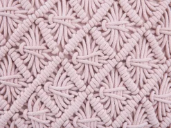 Beliani Koristetyyny Puuvilla Vaaleanpunainen Makramee 40 X 40 Cm 2 Kpl Yaniklar Sale