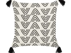 Beliani Koristetyyny Puuvilla Valkoinen/Musta 45 X 45 Cm Mays Hot