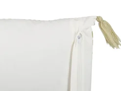 Beliani Koristetyyny Puuvilla Valkoinen/Vihrea 45 X 45 Cm Syringa Clearance