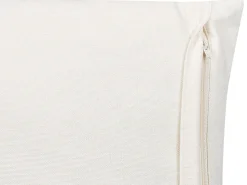 Beliani Koristetyyny Puuvilla Valkoinen/Keltainen 45 X 45 Cm Woodi Best