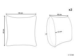 Beliani Koristetyyny Puuvilla Valkoinen 45 X 45 Cm 2 Kpl Verbena Outlet