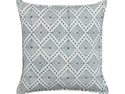 Beliani Koristetyyny Puuvilla Valkoinen/Sininen 45 X 45 Cm Cordata Shop