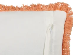 Beliani Koristetyyny Puuvilla Valkoinen/Oranssi 45 X 45 Cm Sativus New