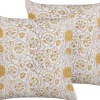 Beliani Koristetyyny Puuvilla Valkoinen/Keltainen 45 X 45 Cm 2 Kpl Calathea Cheap