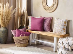 Beliani Koristetyyny Puuvilla Valkoinen/Keltainen 45 X 45 Cm 2 Kpl Calathea Cheap