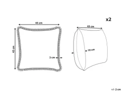 Beliani Koristetyyny Puuvilla Vihrea/Valkoinen 45 X 45 Cm 2 Kpl Filix Sale