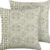 Beliani Koristetyyny Puuvilla Vihrea/Valkoinen 45 X 45 Cm 2 Kpl Larics Online