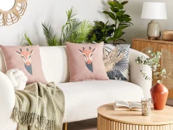 Beliani Koristetyyny Ruskeanharmaa 45 X 45 Cm 2 Kpl Candelabra New