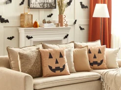 Beliani Koristetyyny Sametti Beige 45 X 45 Cm 2 Kpl Sebes Clearance