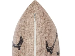 Beliani Koristetyyny Sametti Beige 45 X 45 Cm 2 Kpl Mortesti Shop