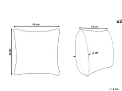 Beliani Koristetyyny Sametti Harmaa 45 X 45 Cm 2 Kpl Oradea Cheap