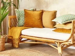 Beliani Koristetyyny Sametti Keltainen 45 X 45 Cm 2 Kpl Rapis Cheap