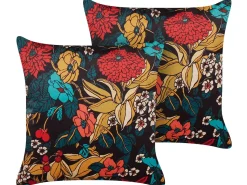 Beliani Koristetyyny Sametti Monivarinen 45 X 45 Cm 2 Kpl Protea Outlet